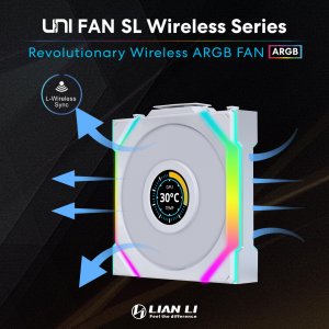 Lianli 12RSLLCD1W1W Lian Li Uni Fan Sl 120mm Rgb Fan With Lcd Display 