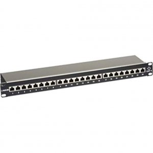 Black JPS60A-24 1u 24pt Cat6 Shielded Patch Panel