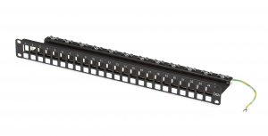 Black JPMT700A Cat6a Patch Panel, 1u, 24pt