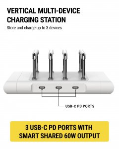 Scosche BL2MDPWT-AP Baselynx 2.0 Vert Multi Device Charging Station