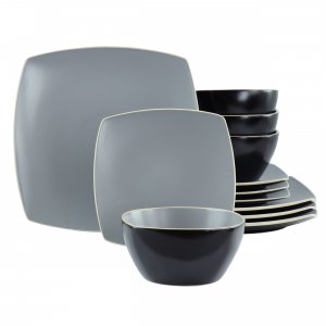 Hometrends 129485.12 Soho Lounge 12 Piece Square Stoneware Dinnerware 