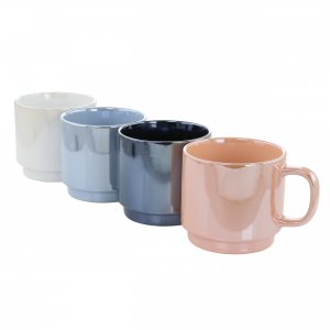 Mr 97100.04 Mr. Coffee Cafe Celestial 4 Piece 14.8 Ounce Stoneware Pea