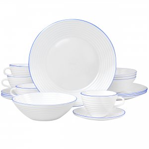 Oster 130985.16 Juego De Vajilla 16 Piece Opal Glass Dinnerware Set In