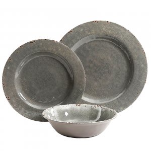 Studio 114336.12 Mauna 12 Piece Dinnerware Set In Gray Crackle Look De