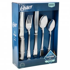 Oster 82964.20 Macmillan 20 Piece Stainless Steel Flatware Set With St