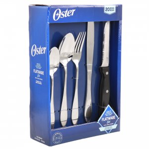 Oster 82963.20 Silvermist 20 Piece Stainless Steel Flatware Set With S