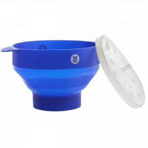 Ww 125015.01 2 Piece Silicone Microwave Popcorn Popper In Blue