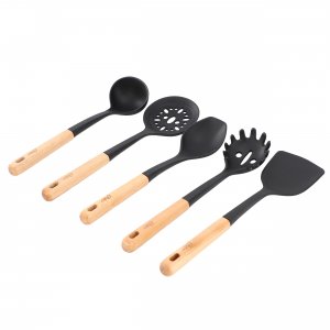 Oster 143735.05 Marion 5 Piece Silicone And Wood Kitchen Tool Set In B