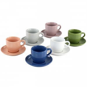 Mr 97099.12 Mr. Coffee 12 Piece 3oz Stoneware Espresso Cup And Saucer 