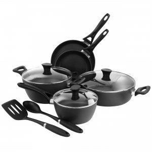 Oster 128660.10 Non Stick 10 Piece Aluminum Cookware Set In Black