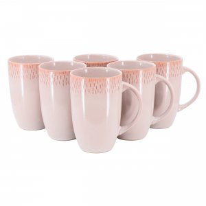 Meritage 136485.01 Jasper 6 Piece 22 Ounce Stoneware Tall Latte Cup Se