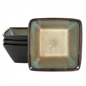 Hometrends 117963.01 Tequesta 4 Piece 6 Inch Square Stoneware Bowl Set