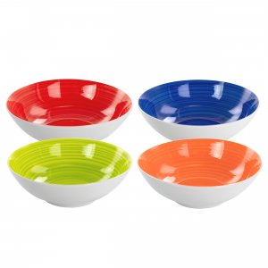 Hometrends 129483.01 Crenshaw 4 Piece 7.25 Inch Round Ceramic Bowl Set