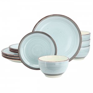 Gibson 142774.12 Home Holcomb 12 Piece Ceramic Dinnerware Set In Light