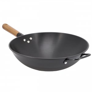 Gibson 144327.01 Home Welton 13.5 Inch Carbon Steel Wok With Wood Hand