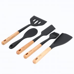 Oster 143736.05 Marion 5 Piece Silicone And Wood Kitchen Tool Set In B