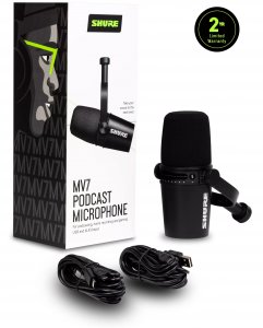 Shure MV7-K Mv7 Podcast Microphone (black)