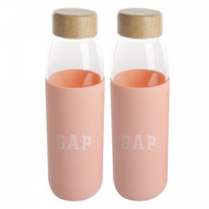 Gap 86636.02R Home 2 Piece 17 Ounce Glass Hydration Bottle Set With Si