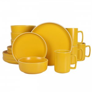 Gap 135018.16R Home 16 Piece Round Stoneware Dinnerware Set In Solid M