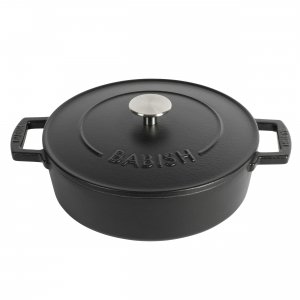 Babish 135437.02R 3 Quart Round Enameled Cast Iron Braiser Pan With Se