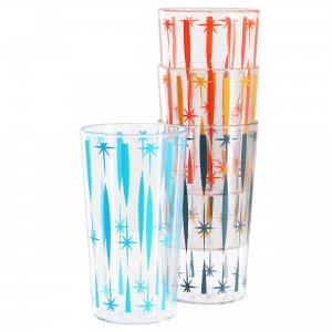 Wanda 135199.04R Retro Renegade 4 Piece 22oz Plastic Tumbler Set In As