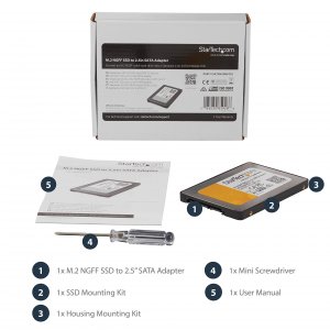 Startech SAT2M2NGFF25 Convert An M.2 Solid-state Drive Into A Standard