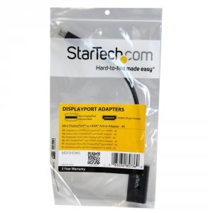 Startech MDP2HD4KS Active Mini Displayport To Hdmi Adapter Dongle - 4k