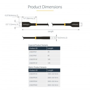 Startech USB2EPR13F Usb-c Cable Usb-if Certified