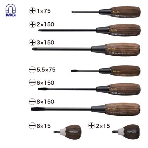 Vesseltools 3308EVA Vessel Wood-compo Non-slip Tang-thru Screwdriver S