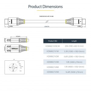 Startech HDMM21V2M 6ft Ultra High Speed Hdmi 2.1