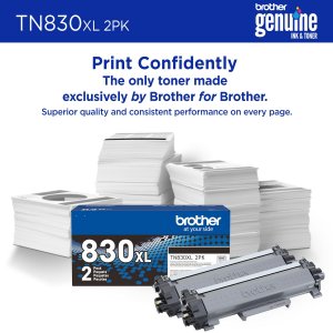 Original Brother TN830XL2PK 2pack Black Toner High Yield