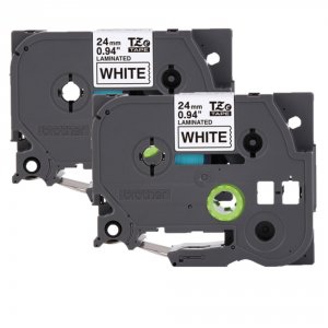 Brother TZE2512PK Black On White Label Tape, 0.94