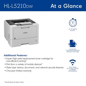 Brother HLL5210DW Laser Printer