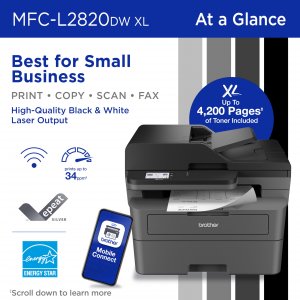 Brother MFCL2820DWXL Soho Multifunction Printer