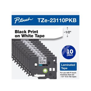 Brother TZE23110PKB Therm Trans Blk On Wht 10pk