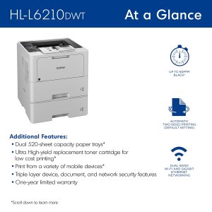 Brother HLL6210DWT Laser Printer