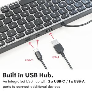 Macally UCAMINIZHUB Usb C A Mac Keyboard With Hub