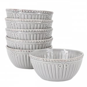 Old 114417.01 Modern Southern Home Capri 6 Piece 6 Inch Stoneware Embo