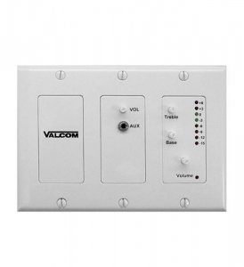 Valcom V-9983-W 2-channel In-wall Audio Mixer With Led Meter