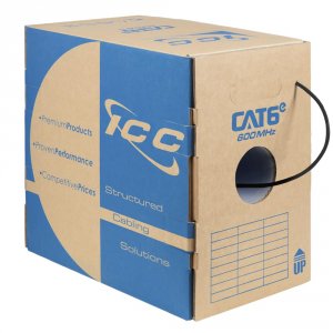 International ICCABR6EBK Cat 6e 600mhz Utp Solid Cable - 1000ft - Blac