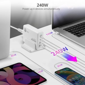 Siig AC-PW1X11-S1 Ac Ac-pw1x11-s1 240w Gan Pd 3.1 Charger 3c1a 3x Usb-