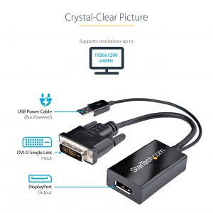 Startech DVI2DP2 Dvi To Displayport Adapter With Usb Power