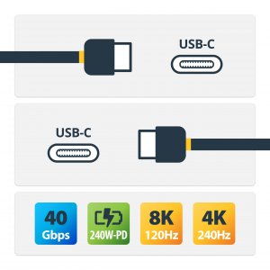 Startech 1M-40G-USB4-CABLE 1m Usb4 Cable Usb C 40 Gbps