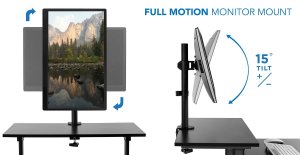 Mount-it! MI-7942B Mobile Stand Up Desk - Height Adjustable - Black