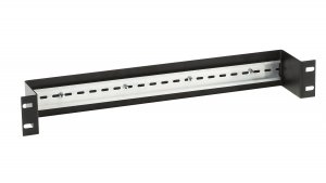 Black EMEDIN Rackmount Din-rail Bracket - Single, 1u