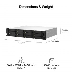 Qnap TS-1264U-RP-8G-US Nas Ts-1264u-rp-8g-us 2u 12bay Celeron N5095 4c