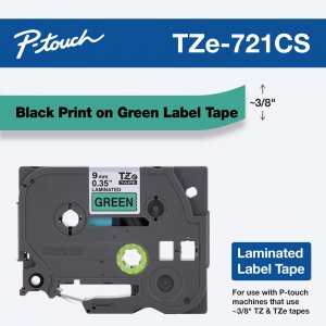 Brother TZE721CS Tape Cass. (tze-721 Blackgreen Bulk)