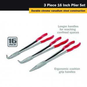 Titan 60787 3-piece Pliers Set - 16 Inch Length For Versatility